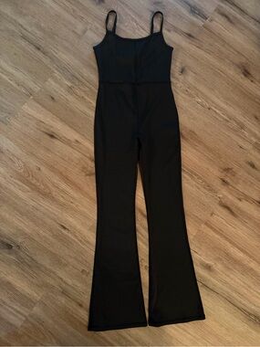 Black Sleeveless Jumpsuit with Flared Legs